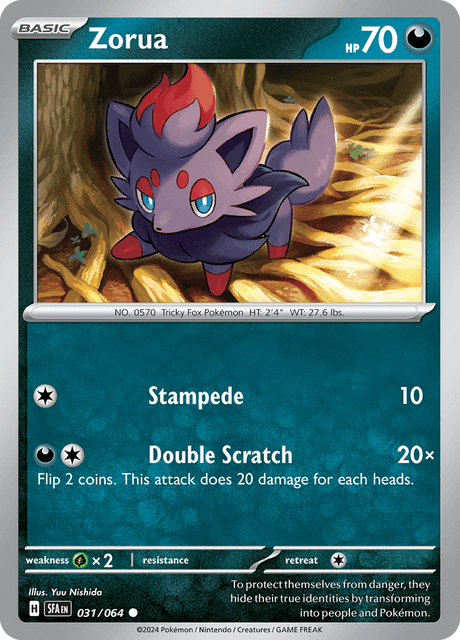 Zorua 031/064 Reverse Holofoil/Common