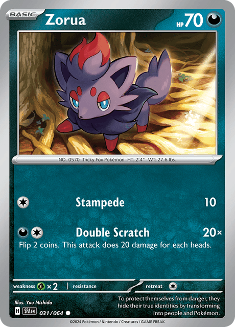 Zorua 031/064 Reverse Holofoil/Common
