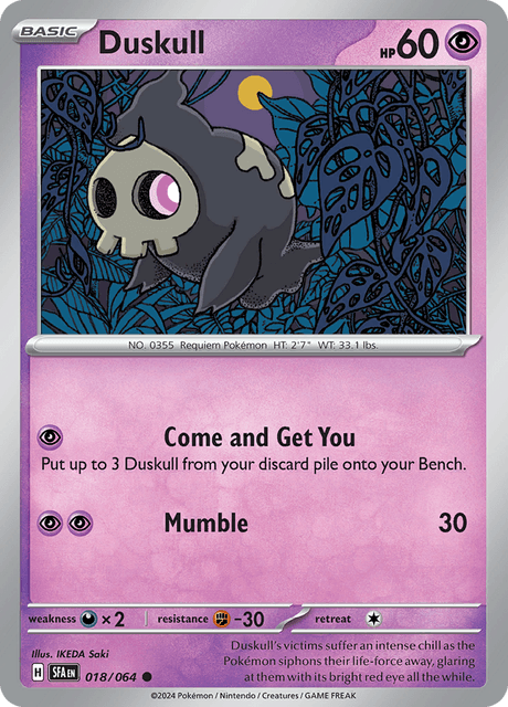 Duskull 018/064 Reverse Holofoil/Common
