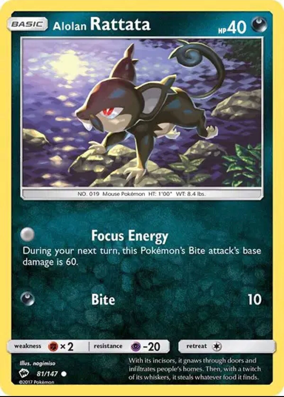 Alolan Rattata 81/147 Reverse Holofoil/Common
