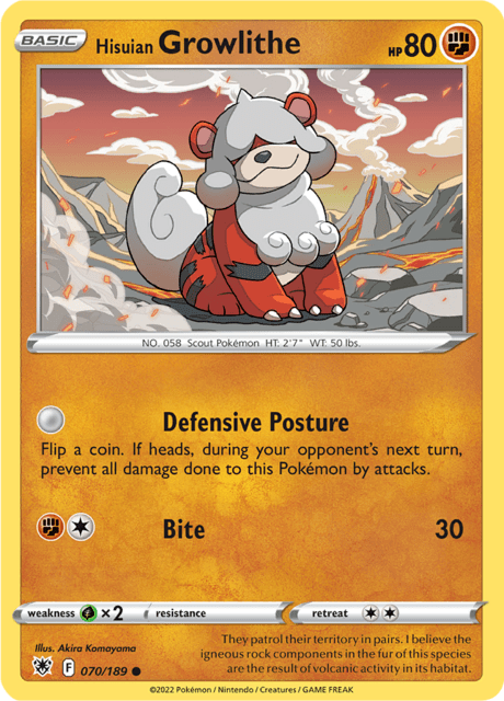 Hisuian Growlithe 070/189 Normal/Common
