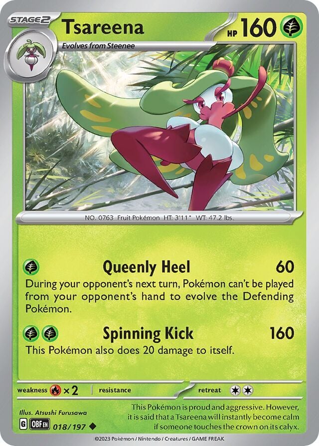 Tsareena 018/197 Reverse Holofoil/Uncommon