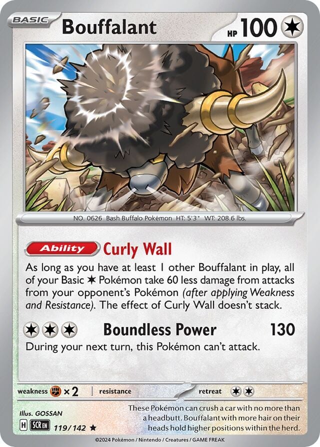 Bouffalant 119/142 Reverse Holofoil/Rare