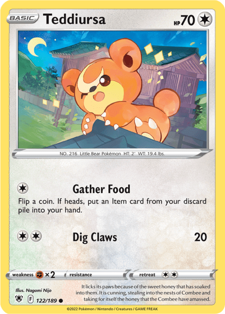 Teddiursa 122/189 Reverse Holofoil/Common