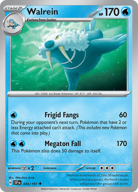 Walrein 045/191 Reverse Holofoil/Uncommon