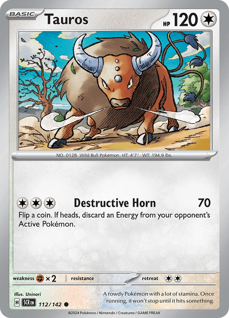Tauros 112/142 Reverse Holofoil/Common