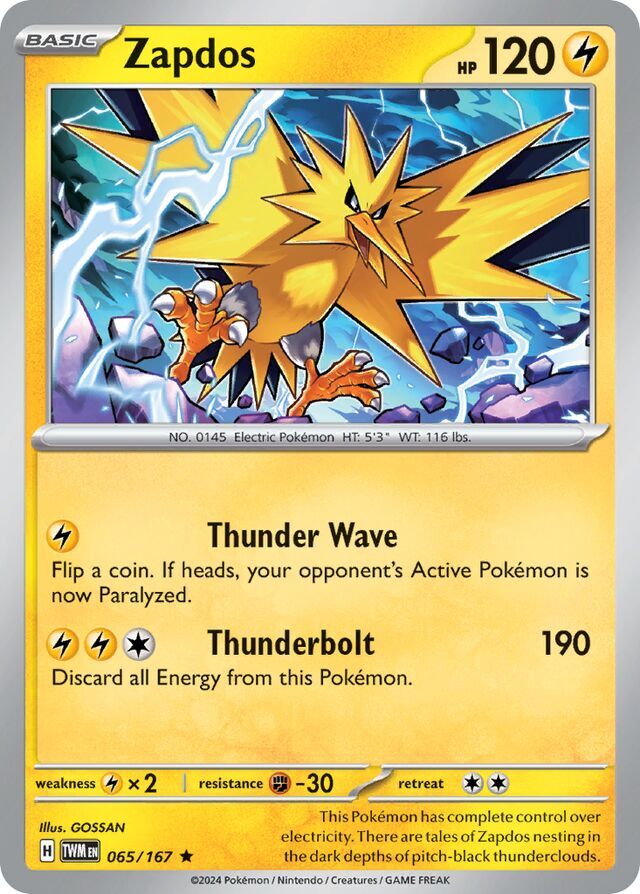 Zapdos 065/167 Holofoil/Rare