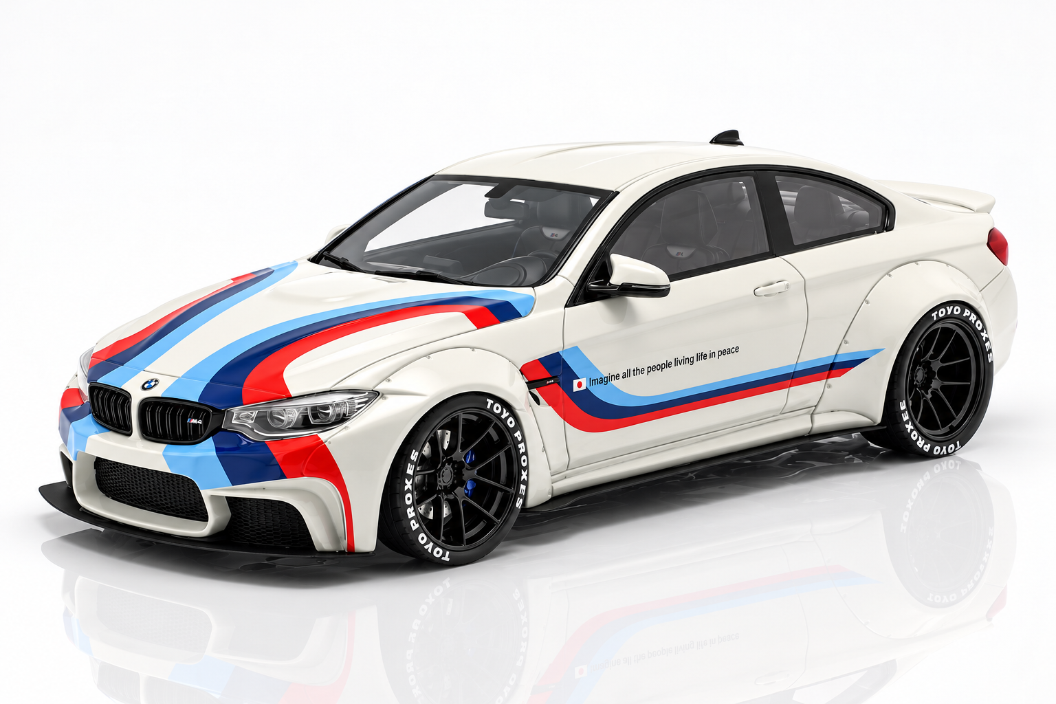 GT Spirit BMW M4 LB Works Design White with Stripes