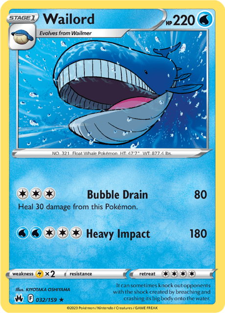Wailord 032/159 Reverse Holofoil/Rare