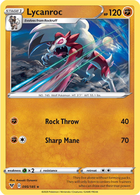 Lycanroc 095/185 Reverse Holofoil/Rare