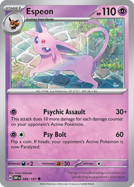 Espeon 086/197 Reverse Holofoil/Uncommon