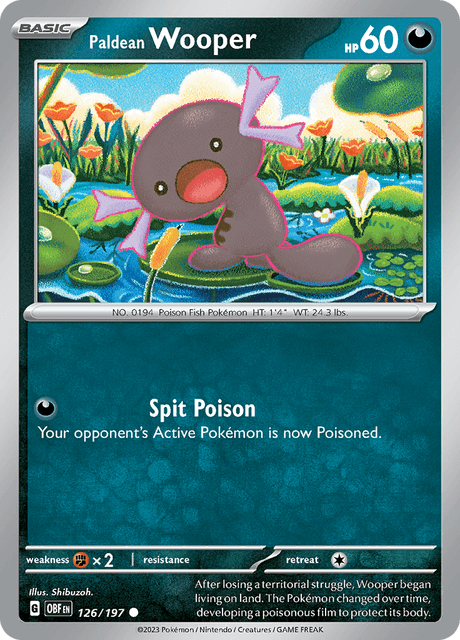 Paldean Wooper 126/197 Reverse Holofoil/Common