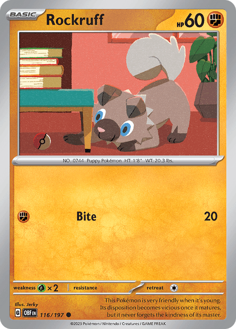 Rockruff 116/197 Reverse Holofoil/Common