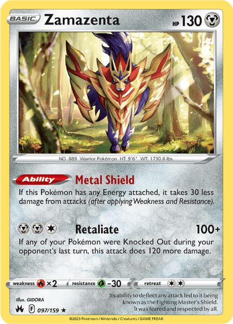 Zamazenta 097/159 Reverse Holofoil/Rare