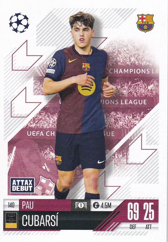 Pau Cubarsi #140 Attax Debut