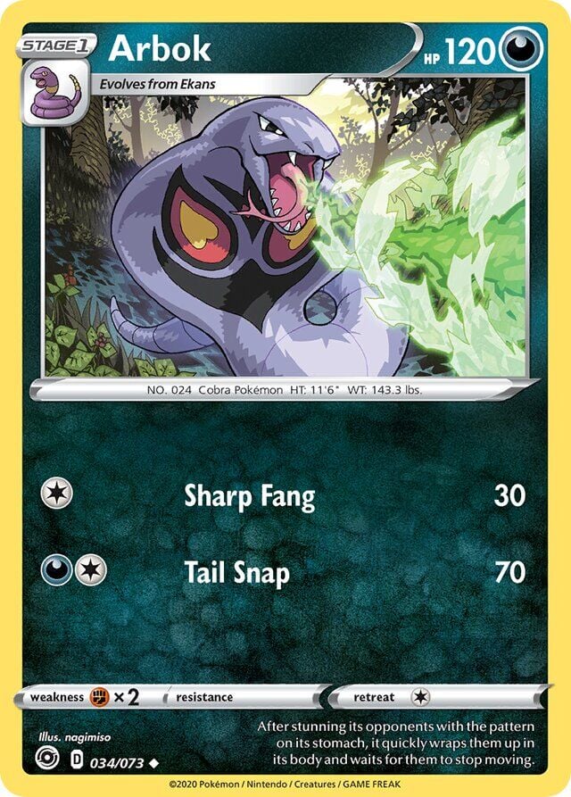 Arbok 034/073 Reverse Holofoil/Uncommon