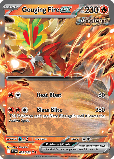 Gouging Fire ex 038/162 Holofoil/Double Rare