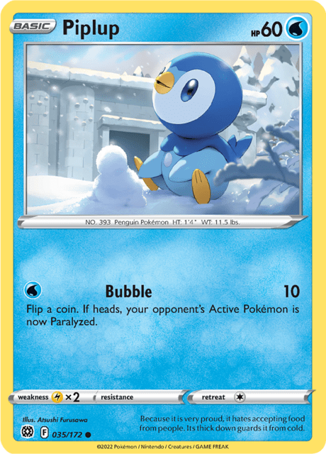 Piplup 035/172 Reverse Holofoil/Common