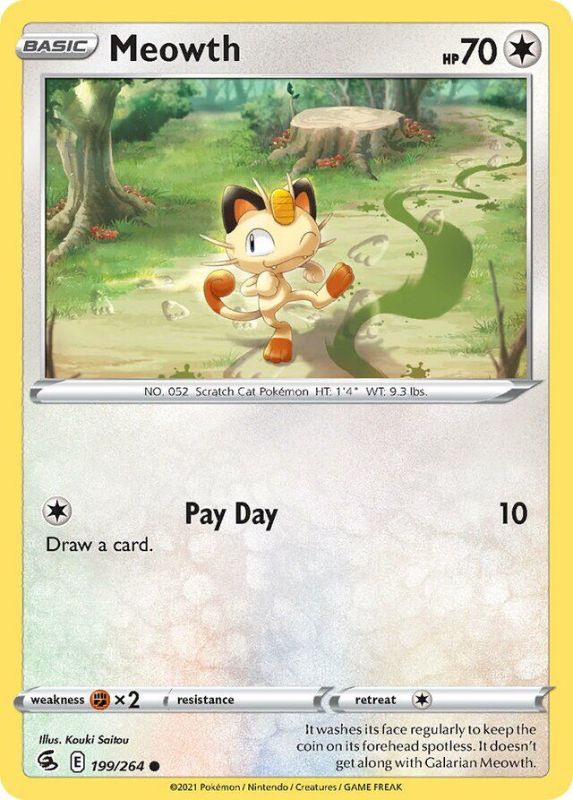 Meowth 199/264 Reverse Holofoil/Common