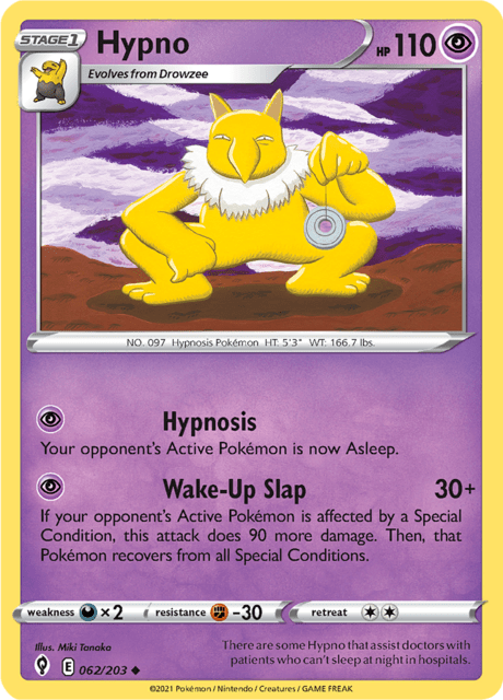 Hypno 062/203 Reverse Holofoil/Uncommon