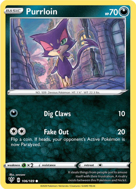 Purrloin 106/189 Reverse Holofoil/Common