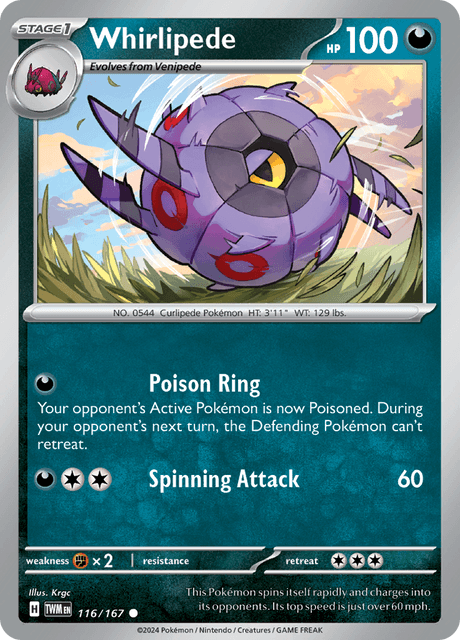 Whirlipede 116/167 Reverse Holofoil/Common