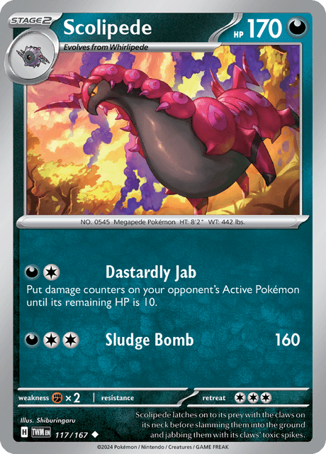 Scolipede 117/167 Reverse Holofoil/Uncommon