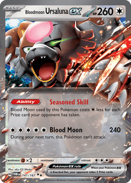Bloodmoon Ursaluna ex 141/167 Holofoil/Double Rare