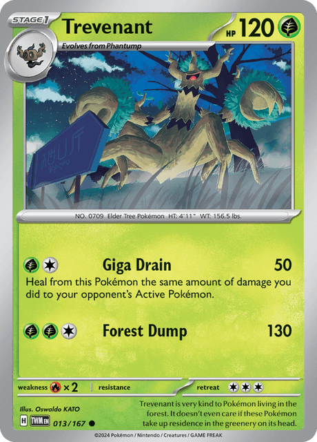Trevenant 013/167 Reverse Holofoil/Common