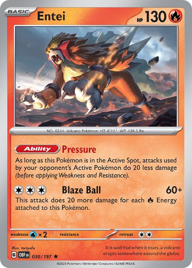 Entei 030/197 Holofoil/Rare