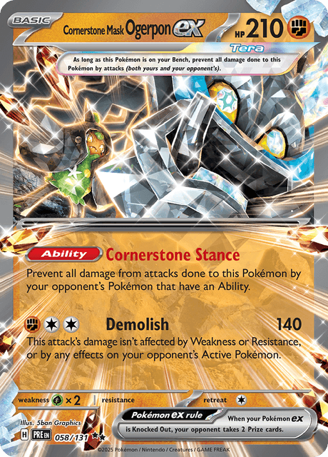 Cornerstone Mask Ogerpon ex 058/131 Holofoil/Double Rare