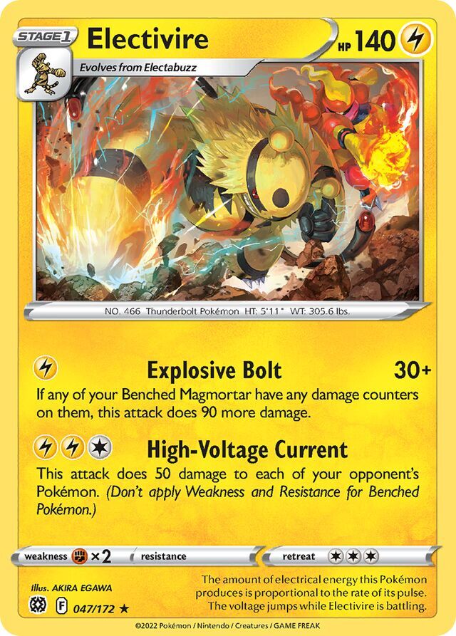 Electivire 047/172 Reverse Holofoil/Rare