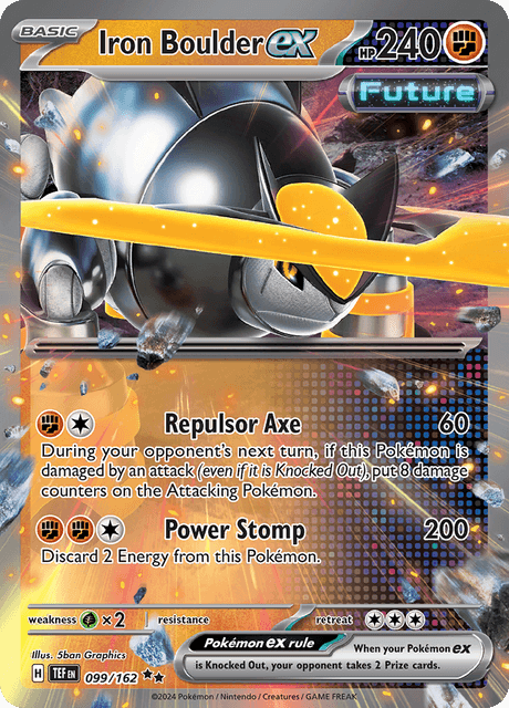 Iron Boulder ex 099/162 Holofoil/Double Rare