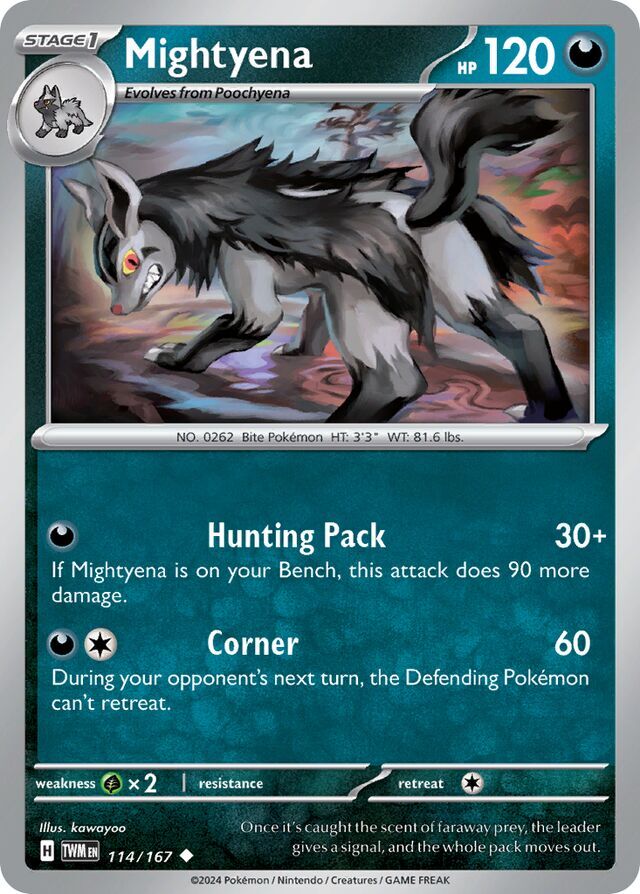 Mightyena 114/167 Reverse Holofoil/Uncommon