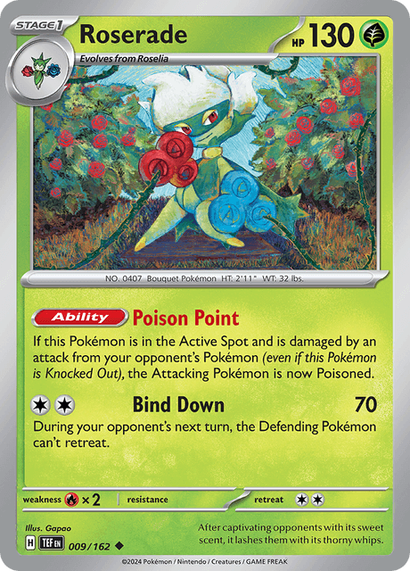 Roserade 009/162 Reverse Holofoil/Uncommon