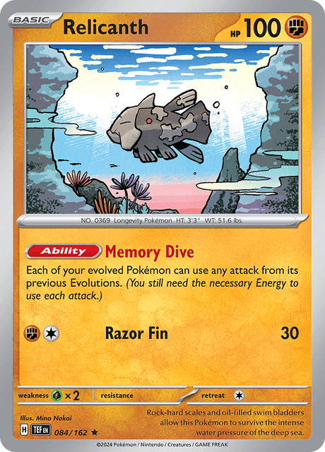 Relicanth 084/162 Holofoil/Rare