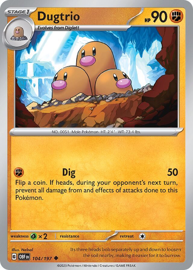 Dugtrio 104/197 Reverse Holofoil/Uncommon