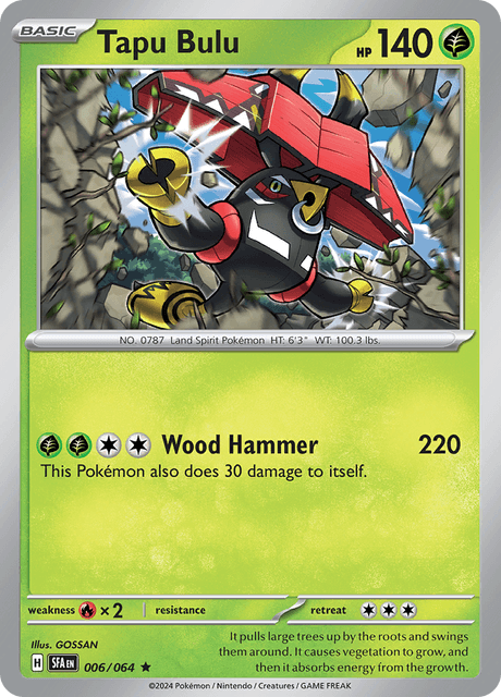 Tapu Bulu 006/064 Reverse Holofoil/Rare