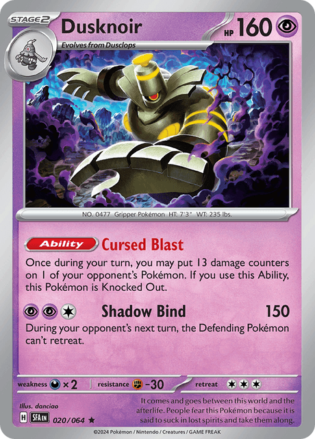 Dusknoir 020/064 Reverse Holofoil/Rare