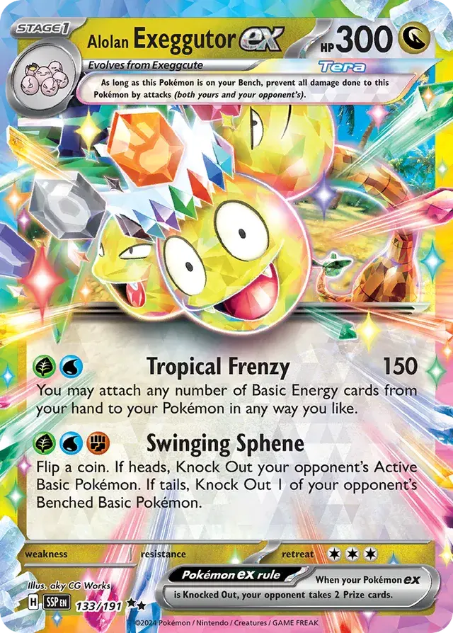 Alolan Exeggutor ex 133/191 Holofoil/Double Rare