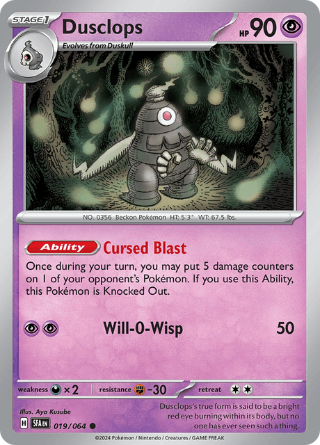 Dusclops 019/064 Reverse Holofoil/Common