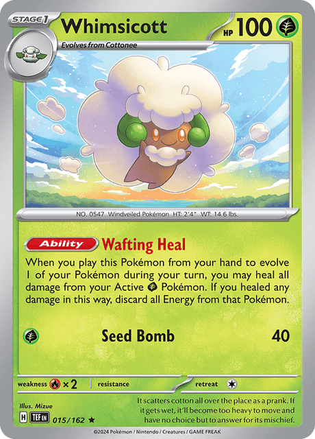 Whimsicott 015/162 Holofoil/Rare