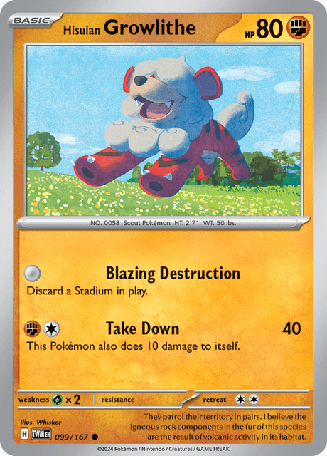 Hisuian Growlithe 099/167 Reverse Holofoil/Common