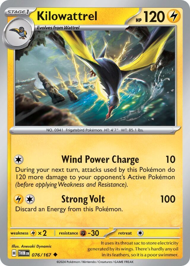 Kilowattrel 076/167 Normal/Uncommon