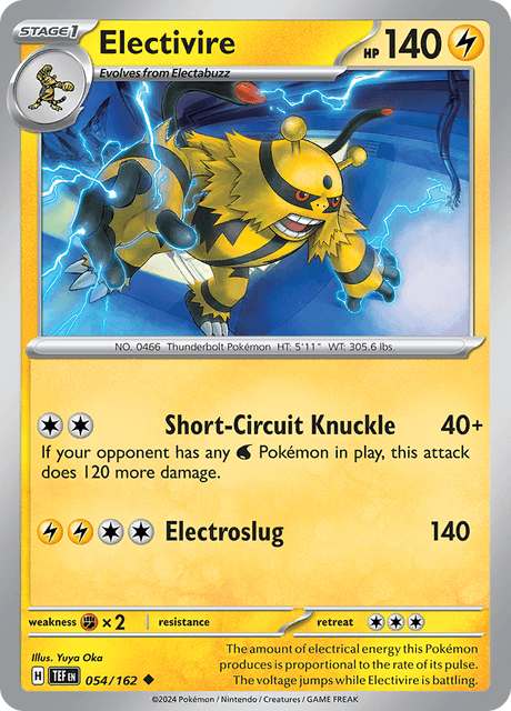 Electivire 054/162 Reverse Holofoil/Uncommon