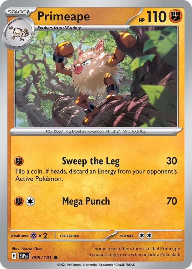 Primeape 099/191 Reverse Holofoil/Common