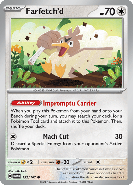 Farfetch'd 132/167 Reverse Holofoil/Common